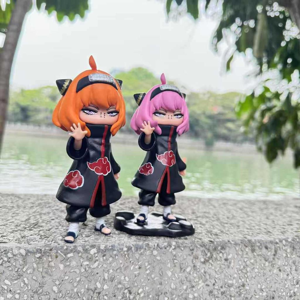 Spy x Family Anya Cosplay Naruto Figures: Anya, Sasuke, Itachi, Konan Anime Desk Ornaments