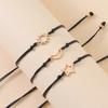 2025  Friendship Card Bracelet Able And Personalized Alloy Oil Drop Sun Moon Star Wax Rope Woven Bracelet 3-Piece Set