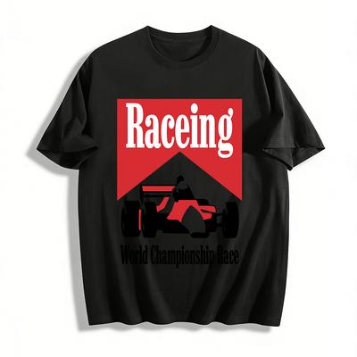 Vintage F1 World Championship Race Graphic T-Shirt For Racing Fans Casual Loose Fit Short Sleeve Top Pure Cotton T-shirt