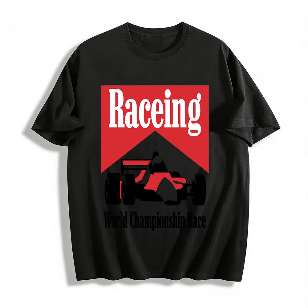 Vintage F1 World Championship Race Graphic T-Shirt For Racing Fans Casual Loose Fit Short Sleeve Top Pure cotton T-shirt XXS