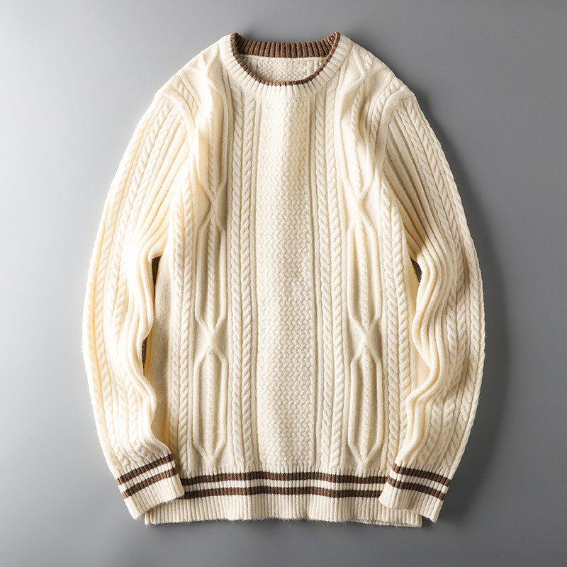 Cattle Goods Ins Hong Kong Style Export Original Knitwear Sweater Off-White XL
