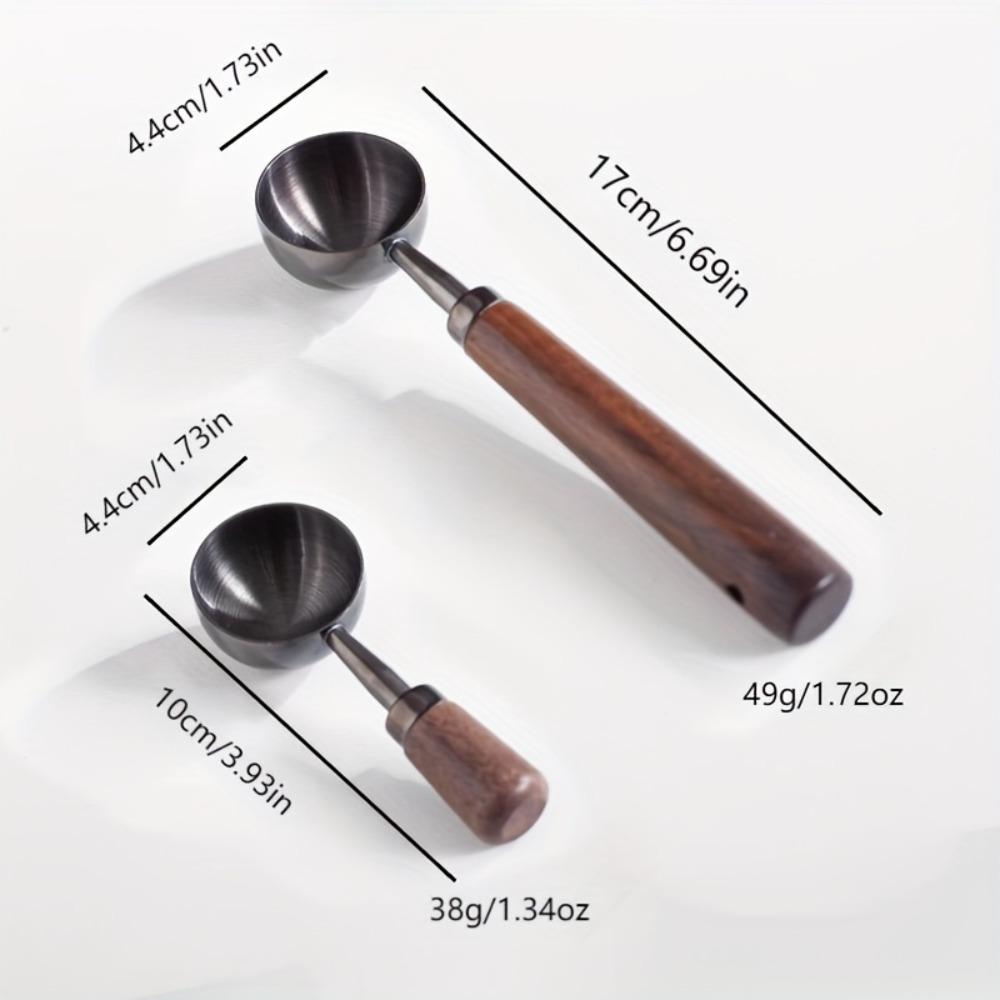 30ml Walnut Wood Coffee Scoop Stainless Steel Long Handle Measuring Spoon for Coffee Tablespoon Kitchen Tool Cafe  Accessories
