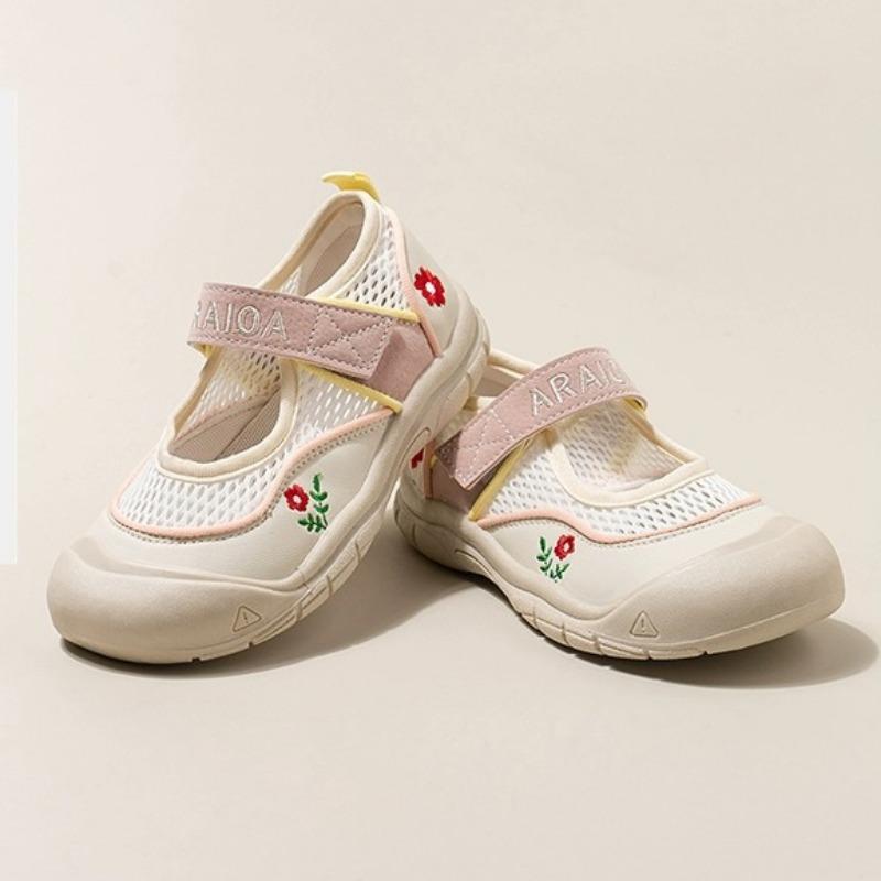 Girls' Breathable Sports Shoes Children's Mesh Casual Shoes Soft-soled Closed-toe Shoes