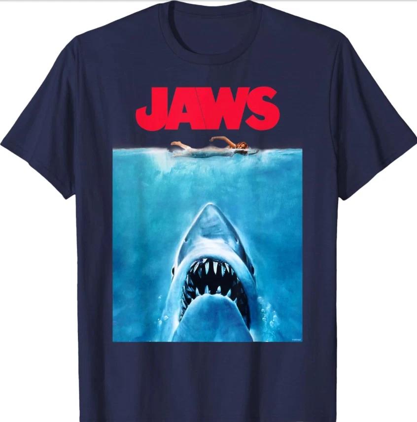 Jaws 50th Anniversary Shirt Vintage Movie Shark Retro Unisex T-Shirt Gift XXL
