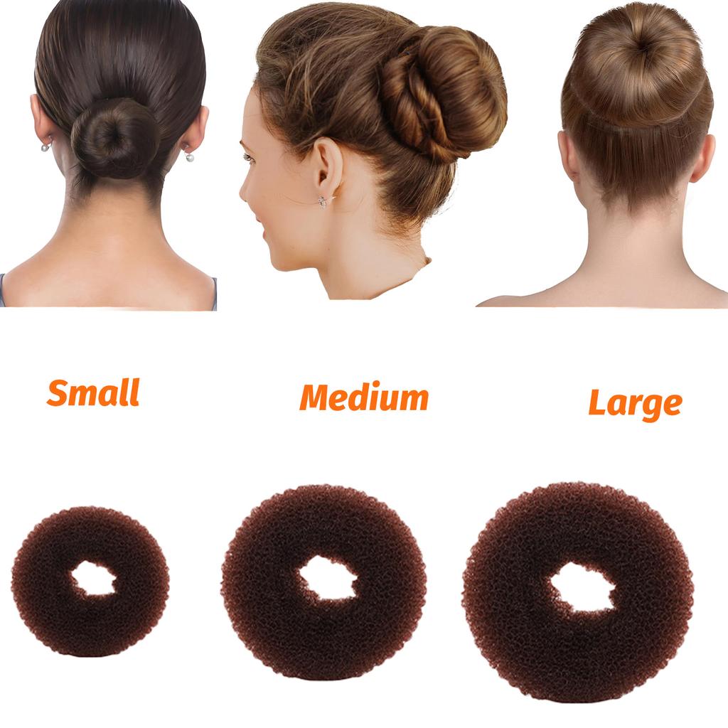 3Colors Fashion Elegant Hair Bun Donut Foam Sponge Easy Big Ring Hair Styling Tools Hairstyle Hair Accessories For Girls Women