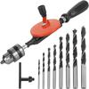 Burghiu durabil multifuncțional cu manivela 0,6-6 MM Mâner anti-alunecare Instrument manual de foraj Rotativ Dulgheri Bit Brace