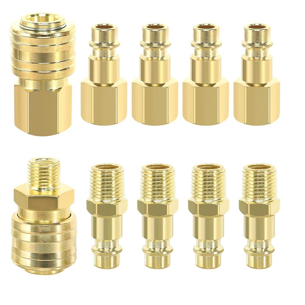 HOT 10Pcs Compressed Air Coupling 1/4in Quick Coupling Compressed Air Couplings Compressed Air Hose Coupling Compressed