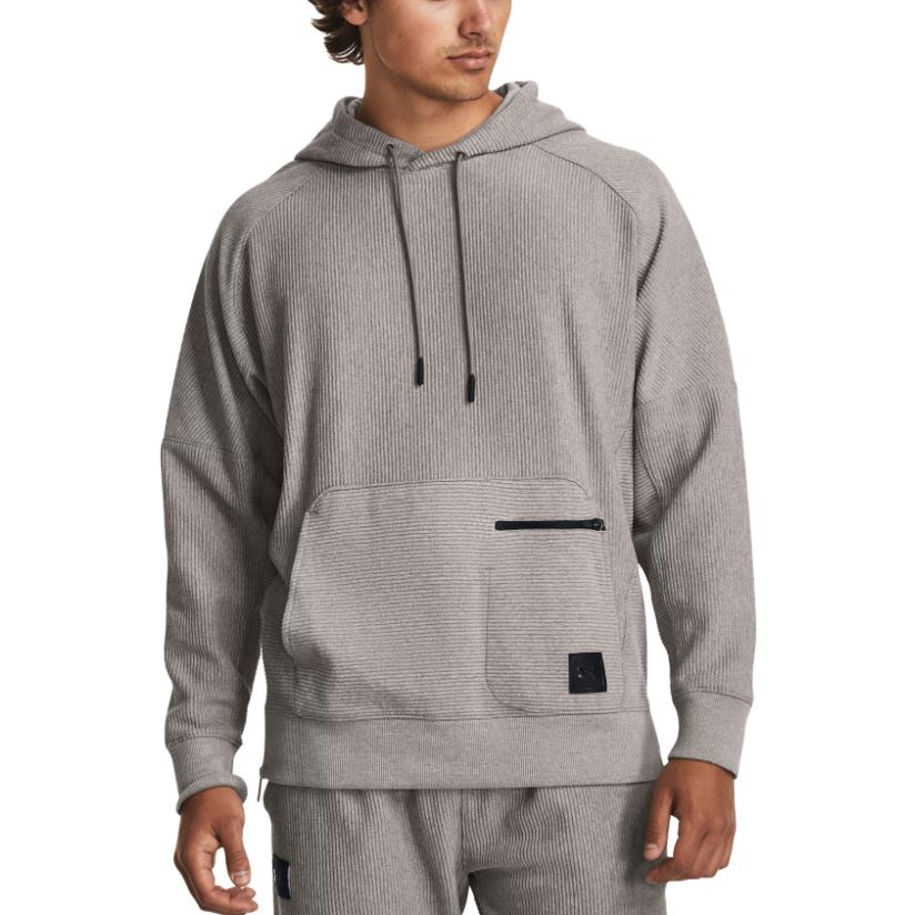 Under Armour Ottoman Fleece Sweatshirts Men's Gray Hooded Moderate Other 1373878-294