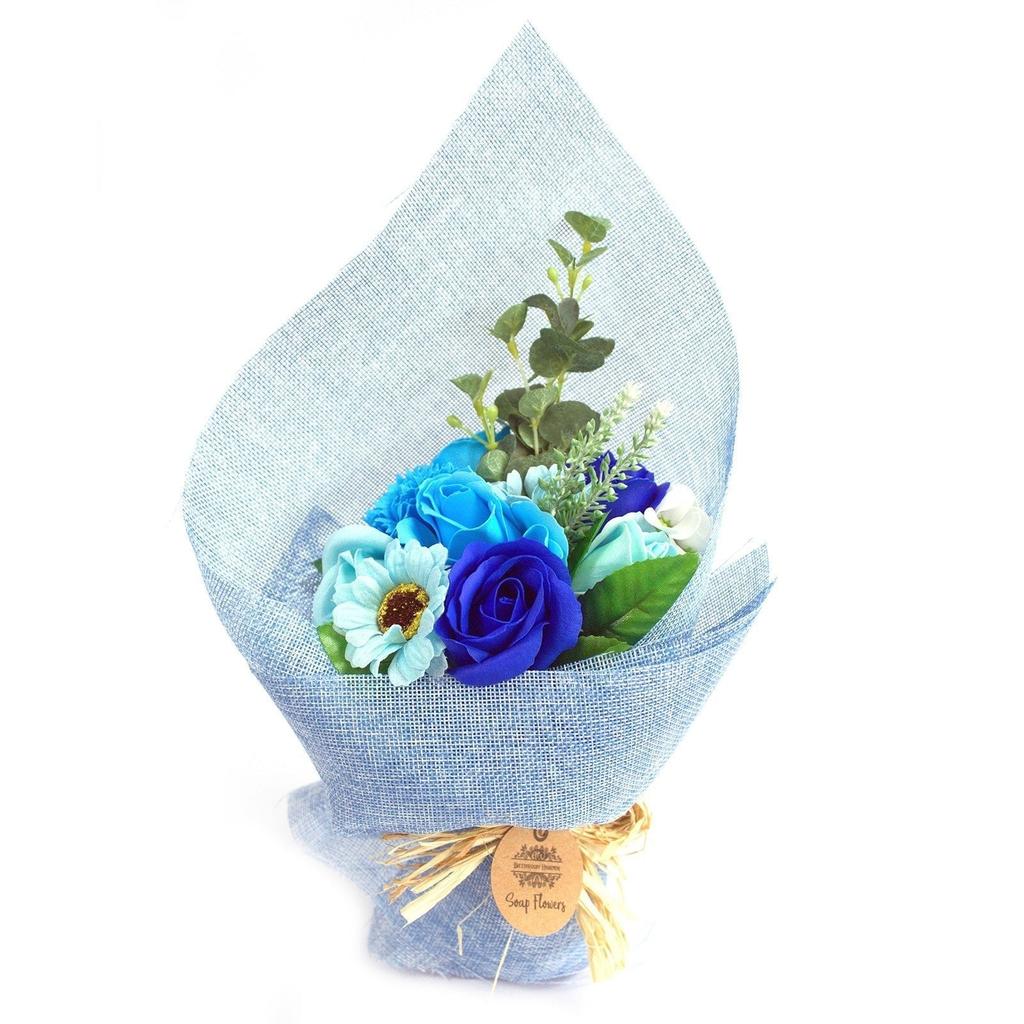 Bouquet di Fiori di Sapone Blu in Piedi