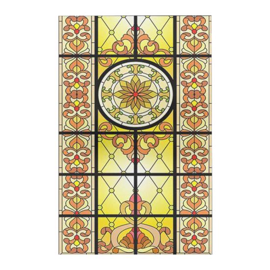 Stained Glass Window Privacy Film Vintage Home Church Decorative Frosted Static Cling Reusable UV Sun Blocking Glass Sticker Cover