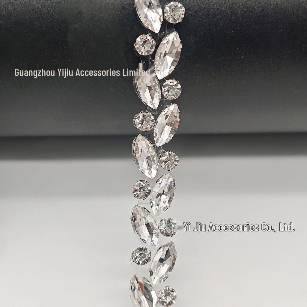 Marquis Rhinestone Hotfix Glue Chain for DIY Shoes, Bags, Belts, Collars, Clothing & Jewelry Accessories