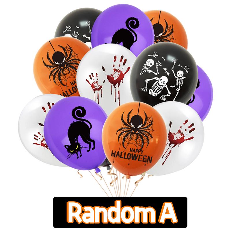 Halloween Party Balloons Decorations Black Orange Scary Latex Balloon For Birthday Baby Shower Themed Party Supplies Kids Gifts