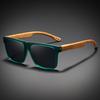 Retro Square Sunglasses Wood-Grain Temple Lightweight Spring Hinges UV400 Daily Casual Unisex Vintage Eyewear