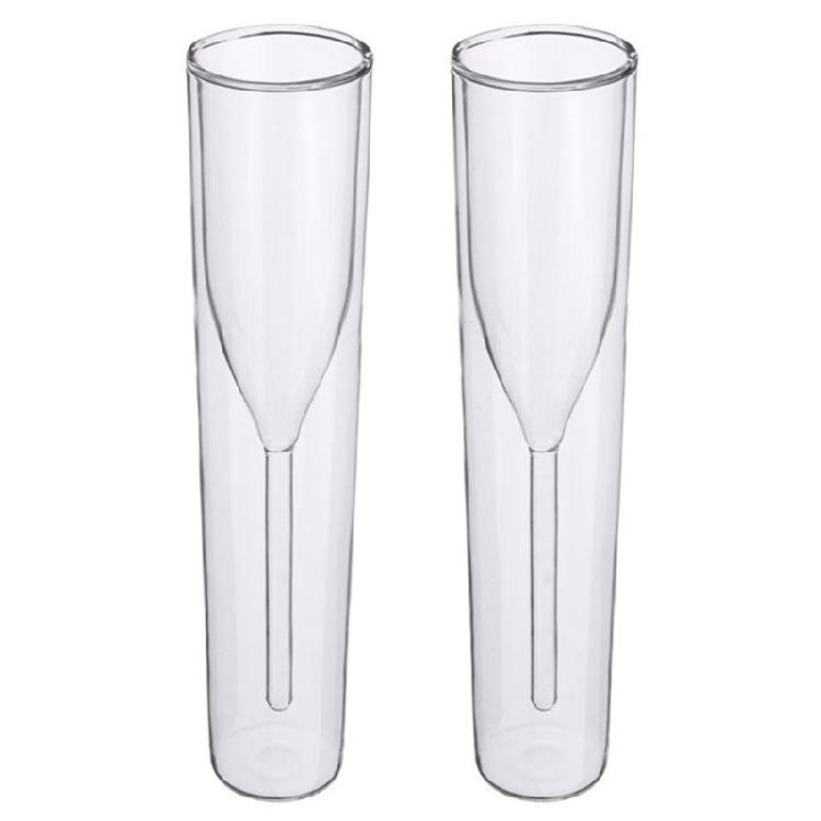 2 Pieces Tall Toasting Glasses Double-Walled Champagne Flute for Birthday Party 1