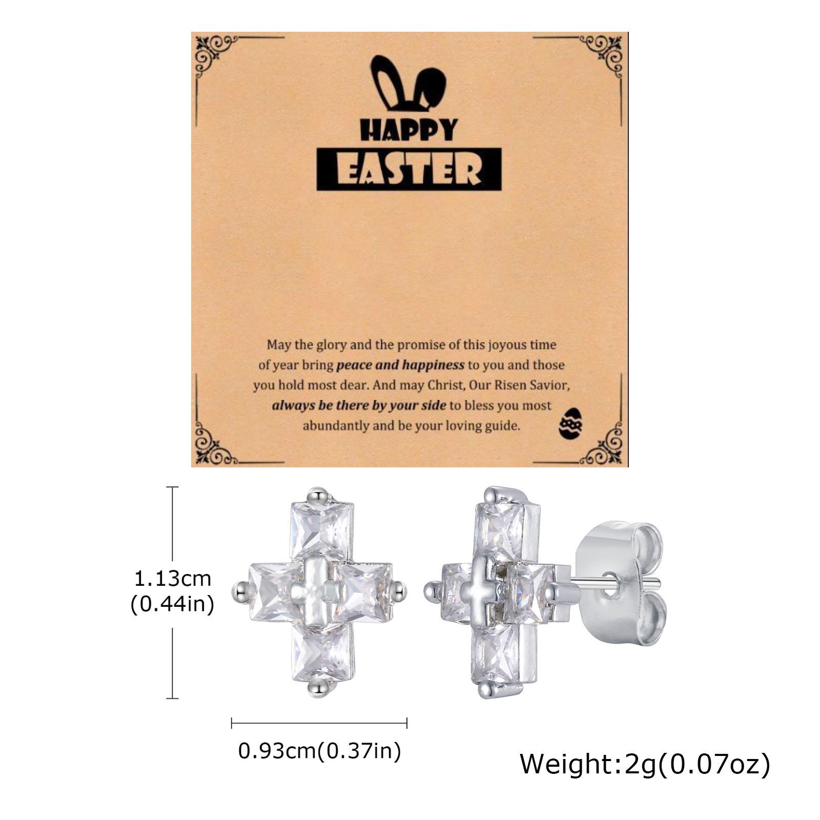 

Vnox Black White Zircon Cross Earrings for Men Women, Double Cross Stud Earring, Faith Creative Jewelry Gifts with Easter Card