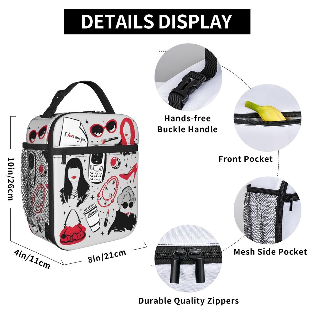 Fashion Office Film 2026 Lunch Bag Kawaii Lunch Box School Portable Thermal Tote Handbags For Child Oxford Print Cooler Bag