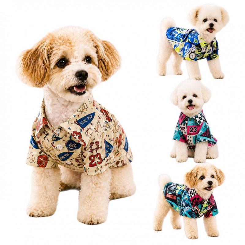Lightweight Pet Shirt Dogs Cats - Hawaiian Print Cotton Tee XS To 4XL Breathable Casual Wear