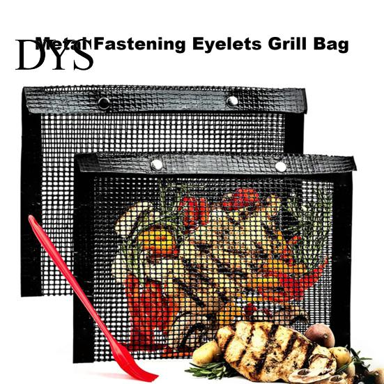 BBQ Mesh Bag Grill Non-stick Reusable Outdoor Heat-Resistant 500 Degrees Fahrenheit Grilling Accessories for Vegetables Meats Gas Charcoal Smokers