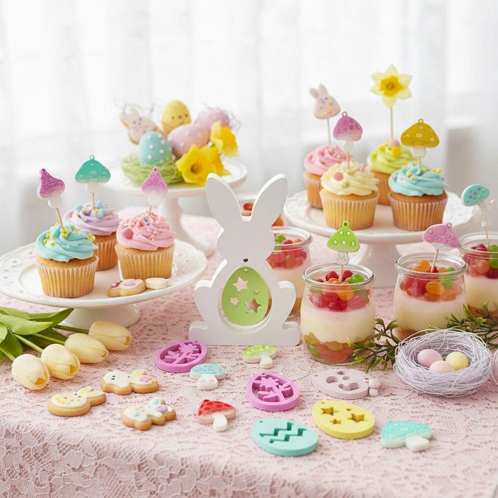 Easter Eggs Resin Casting Mould Rabbit Mushroom Pendant Making Mold Pendnat Making