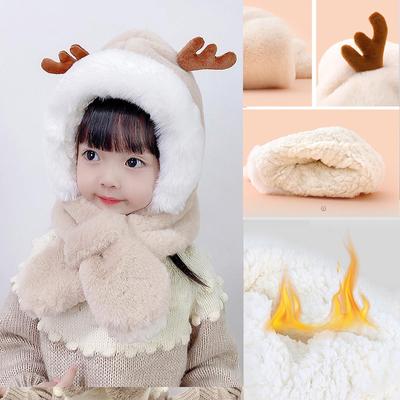 Natale bambini ragazze ragazzi bambino bambino inverno caldo cappello carino cervo corna di alce sciarpa con cappuccio paraorecchie
