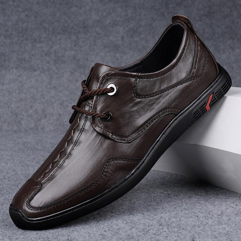 Fashion Genuine Leather Men's Oxford Shoes Spring Male Business Shoes Classic Formal Dress Footwear Luxury Brand Casual Shoes Sneakers