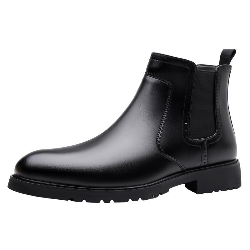Mid-top Chelsea Boots Men's British Leather Shoes Business Martin Boots Ankle Boots