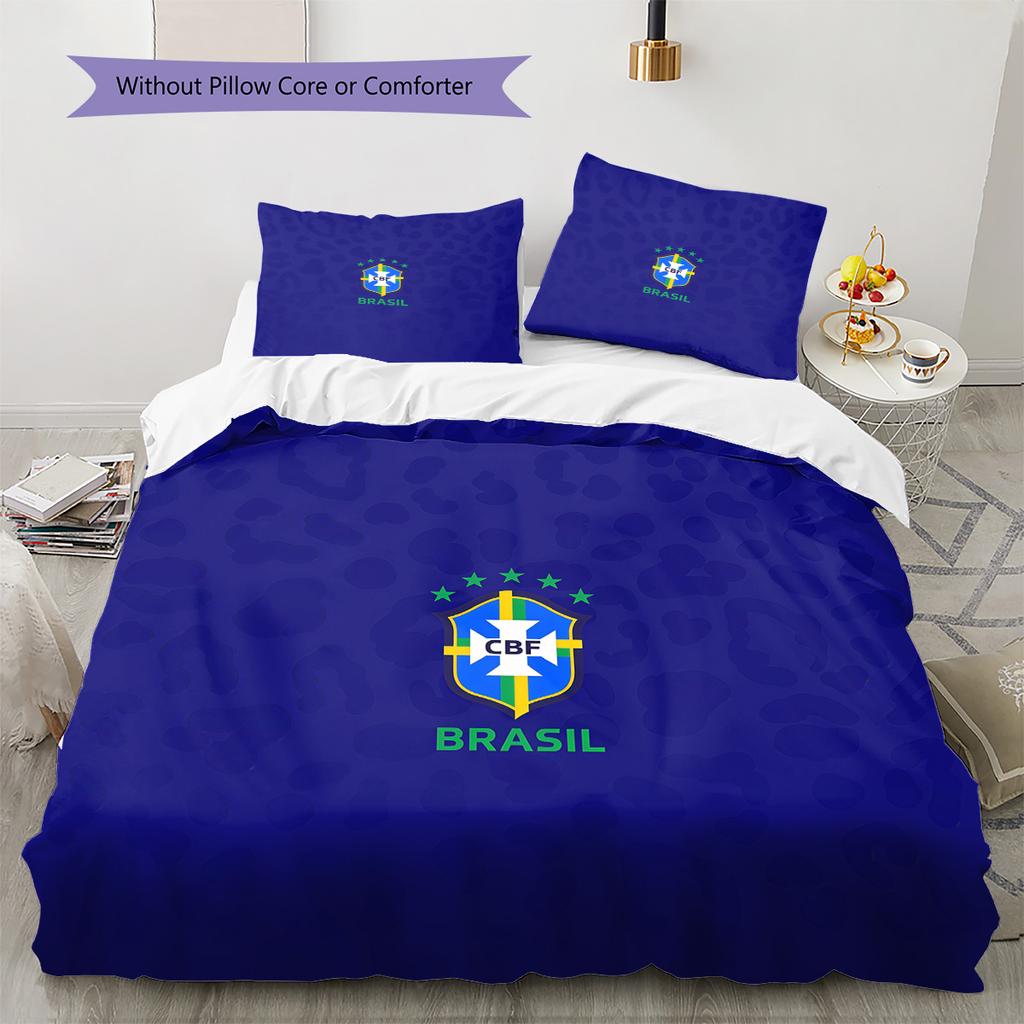 CBF Pattern Bedding Quilt Set Home Decoration Gift (1 * duvet cover + 2 * pillowcase without core)