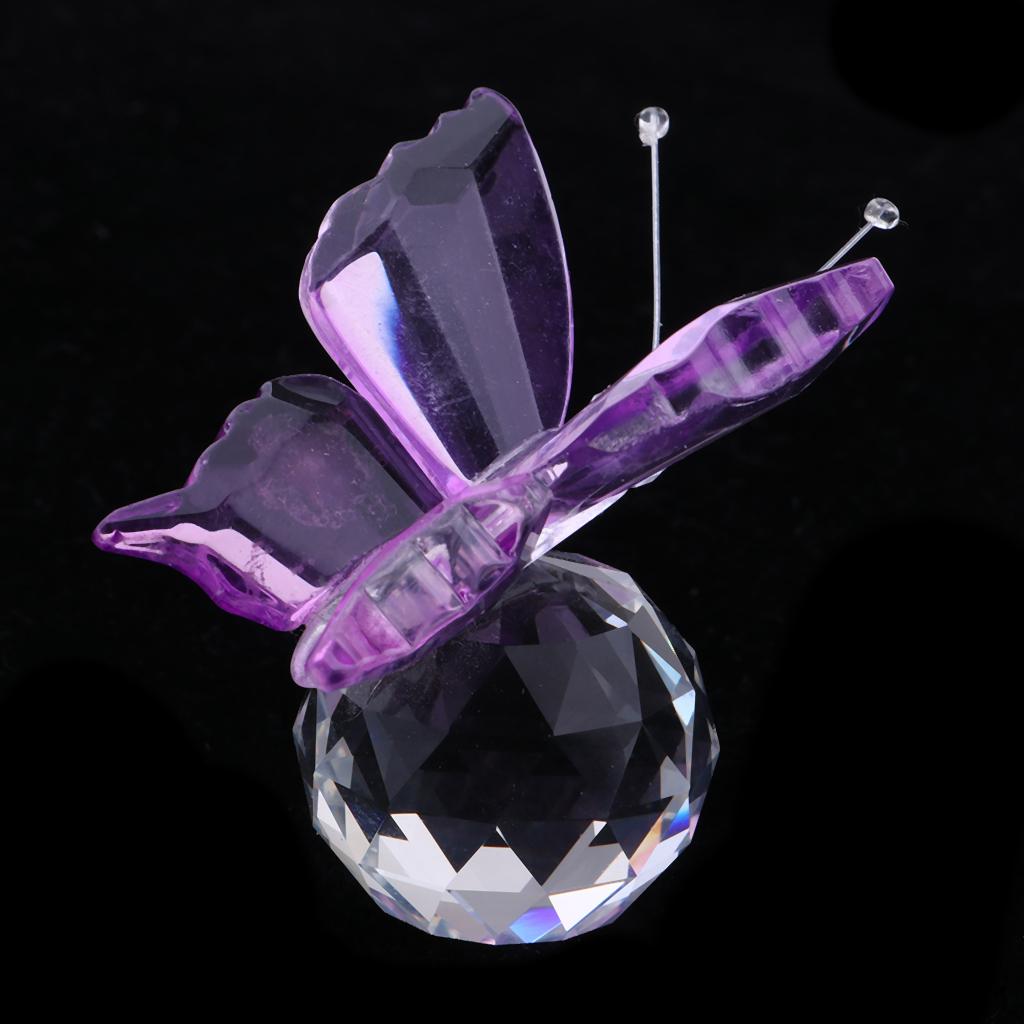 2 Inch Crystal Butterfly Figurine Collectible With Ball Paperweight Ornament