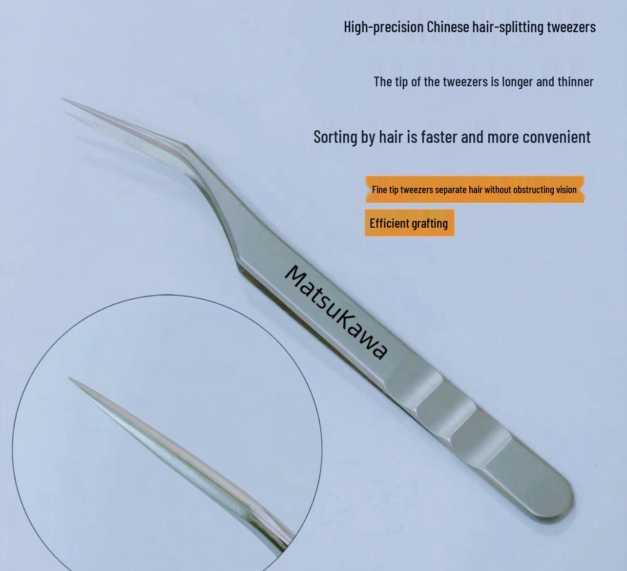 Golden Feather Precision Eyelash Tweezers with Case - Beginner Tool for Beauty Lashes