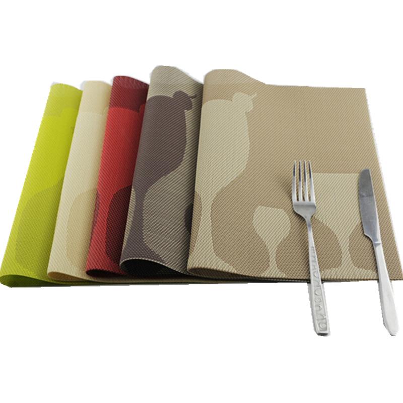 1Pc 30x45cm Love Heart Rose Pattern PVC Placemat Home Dinner Table Mat Valentine Day Wedding Party Decoration