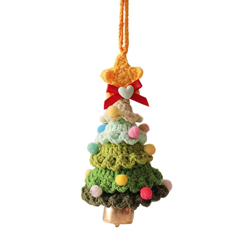 Knitted Christmas Tree Ornament Festival Hanging Decoration for Door Auto Interiors Winter Holiday Party Centerpieces