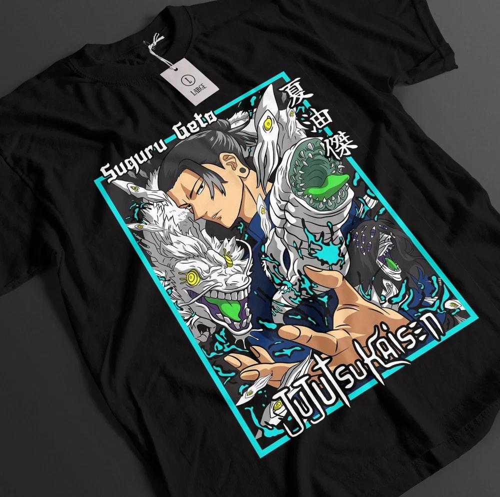 Anime Jujutsu Kaisen Geto Suguru Summoning Pets Graphic Black Tshirt Size S4XL S