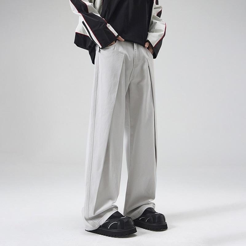 

American Heavyweight Trousers for Boys In Spring and Summer New Draped Straight Wide-leg Jeans S