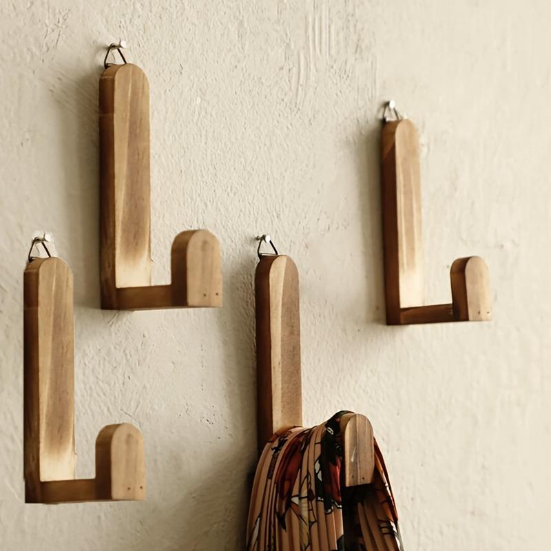4PCS Bohemian Solid Wood Creative Wall Door Back Shelf Simple Home Homestay Bedroom Decoration Storage