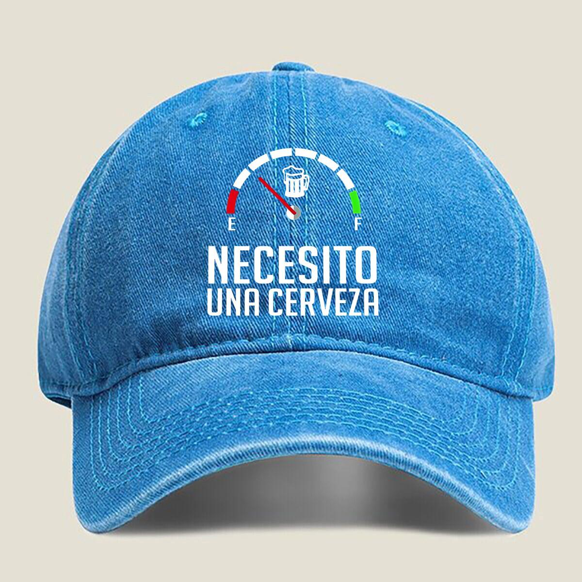 

NECESITO UNA CERVEZA Fashion Washed Baseball Cap Hat Outdoor Activities One Size озеро синього кольору