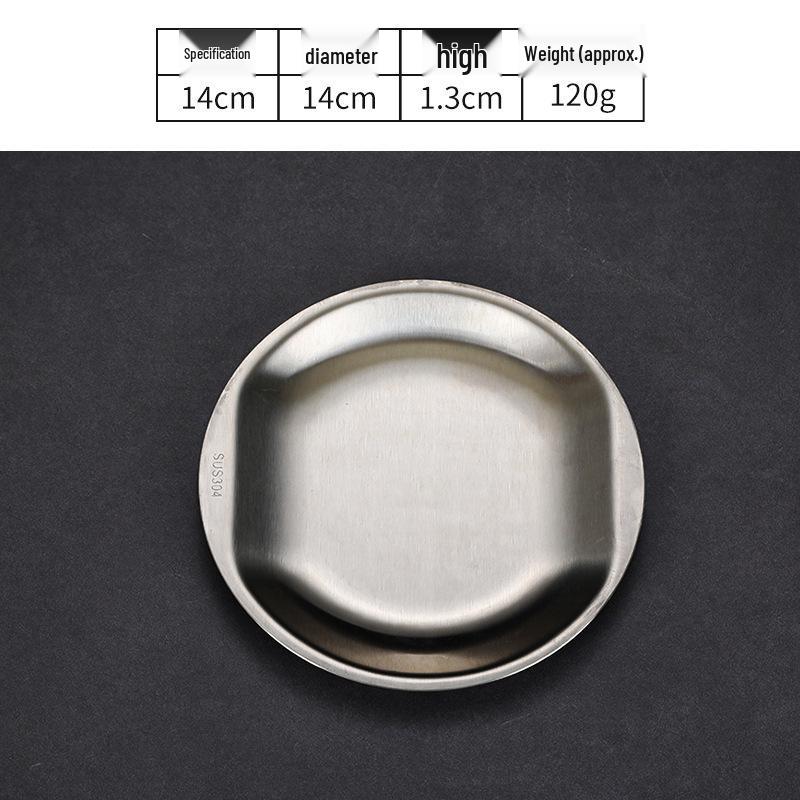 Korean Style Golden Round Plate - Shallow Plate for Snacks, Western Food, Steak, BBQ, and Desserts.