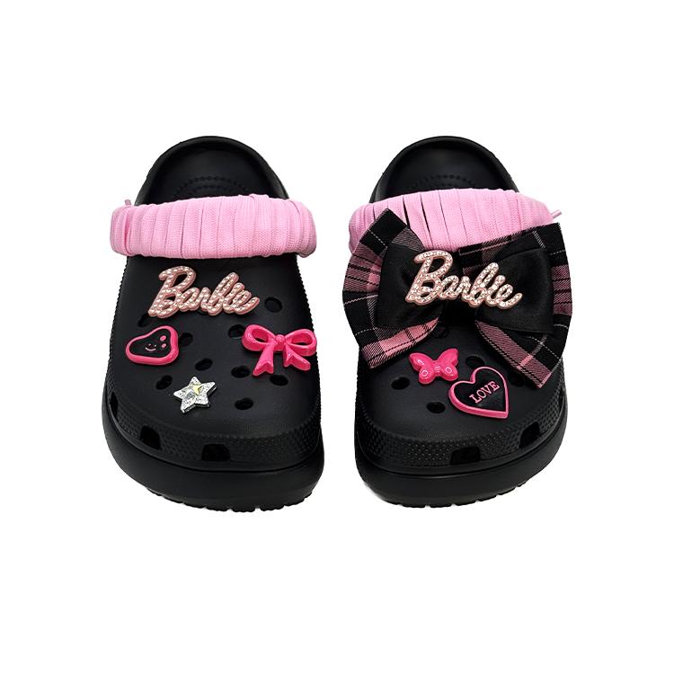 Crocs Classic Platform Clog EVA Seven Seven Made French Baton Citywalk Slack Clean Fit Retro Hole Shoes Women's Black Pink