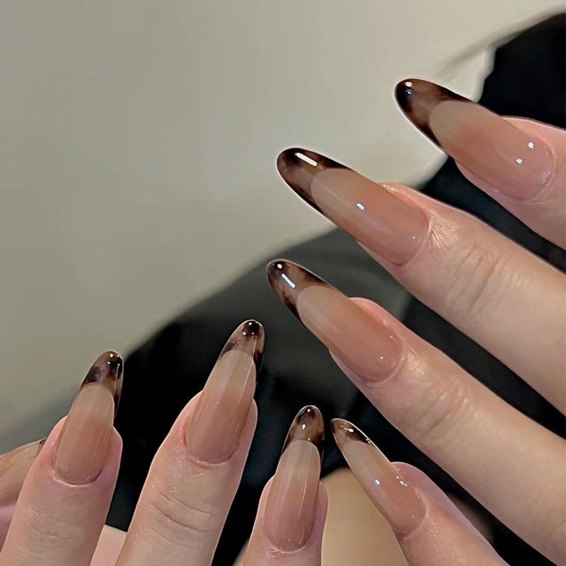 

Трендовые носимые высококлассные осенне-зимние французские накладные ногти Douyin - Острая девушка чистое желание съемные наклейки для ногтей Prefabricated Nails Strip#30 pcs/board