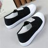 women fashion round toe anti skid spring slip on green canvas shoes lady student school black comfort loafers ab500