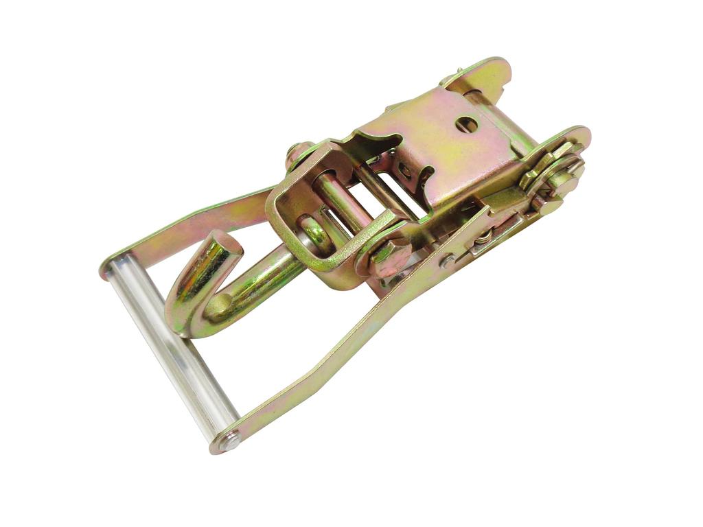 Ratchet Buckle J-Hook with Long Wide Handle Swivel for Lasso Traps, Tire Securing, Cargo Vehicle Securing, Transporting, and Towing Supplies