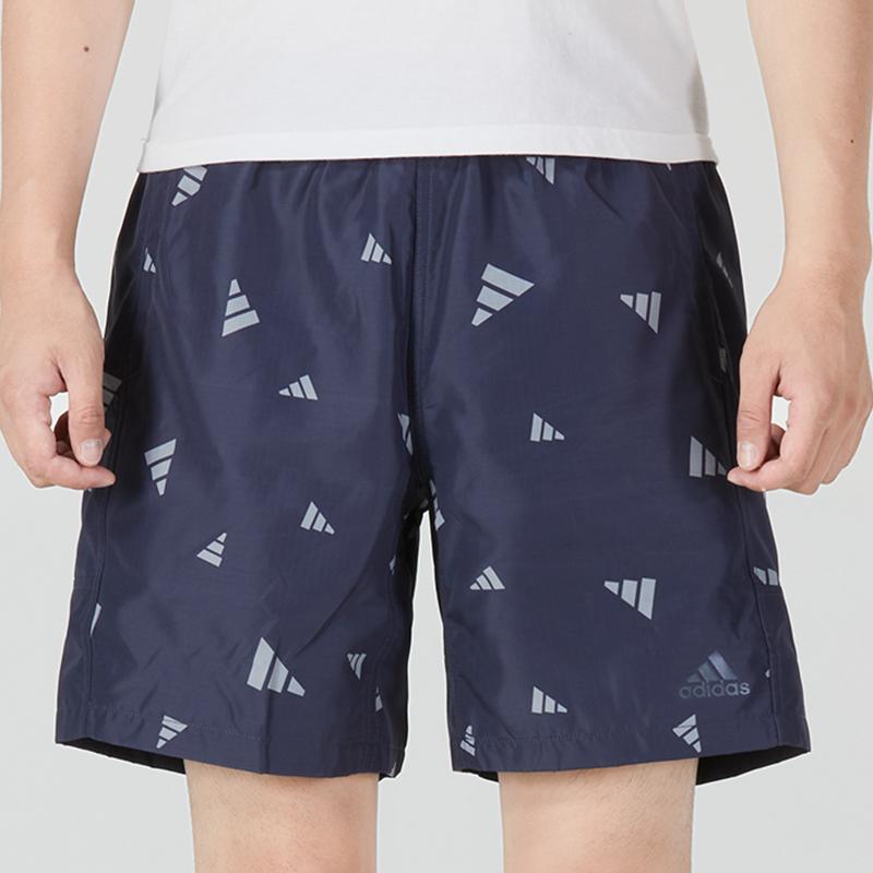 Adidas Allover Print Casual Woven Shorts Men Bottoms Blue HD0069