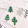 Acrylic Christmas Tree & Cactus Snowflake Earrings - DIY Keychain Charms, Holiday Jewelry