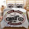 Motorbike Comforter Cover Set Queen Size, Boys Motocross Rider Duvet Cover, Teens Racing Motorcycle Dirt Bike Bedding Set Child