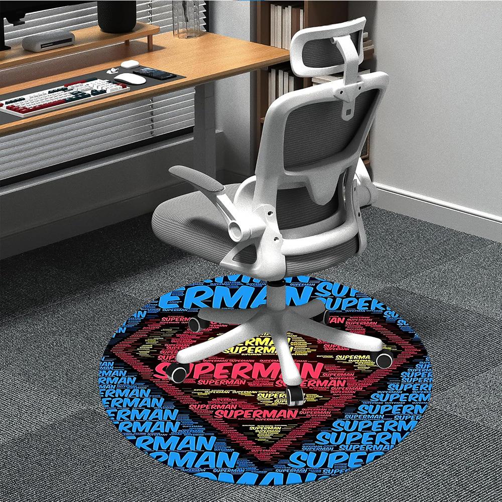 

1pc Superhero Costume Office Round Area Rug, Under Office Chairs Bedroom Living Room Home Decor, Room Deco, Available in Various Sizes 80cm