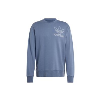 Originals Adicolor Outline Logo Print Crewneck Sweatshirt Men Sweatshirt Grey Blue IR7999