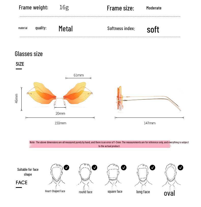 2024 Trendy Frameless Dragonfly Gradient Sunglasses for Women