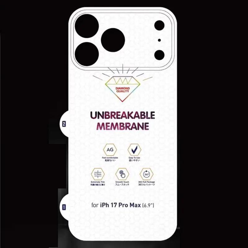 Čirá matná zadní hydrogelová fólie pro iPhone 17 Pro 17 Pro Max Celoplošná ochrana displeje a objektivu fotoaparátu pro iPhone 17 Pro Max Fólie