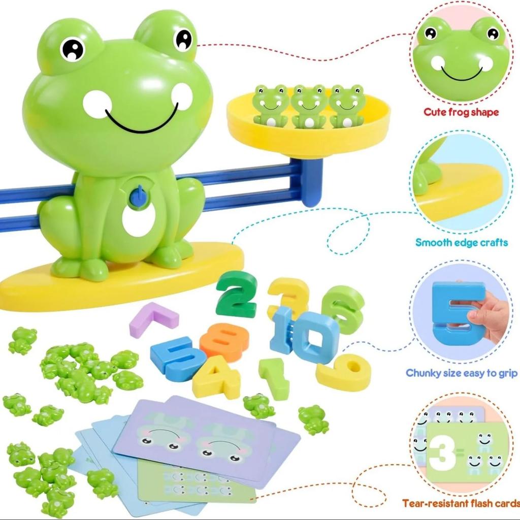 Frosch Waage Spielzeug, Zahlen Zählbausteine Spiele, Montessori Mathe Spiele für Kinder, Vorschule Kindergarten Lern Geschenk