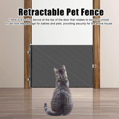 Retractable Safety Gate Extends To 49" Wide Puppy Fence Guard for Stairs Doorways Hallways Mesh Safety Gate for Baby Cats Dogs