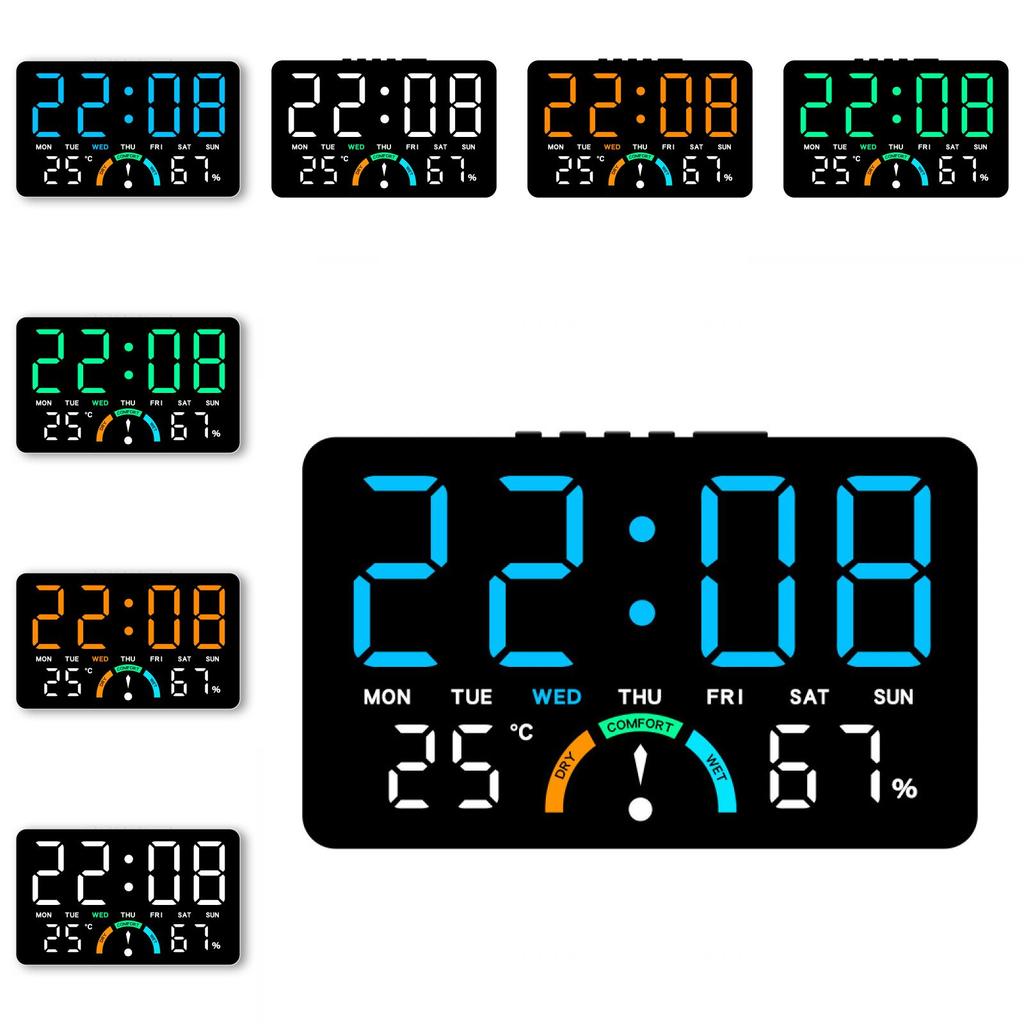 Modern Minimalist Digital Clock With Led Display And Multifunctional Bedside Alarm For Home Office Use